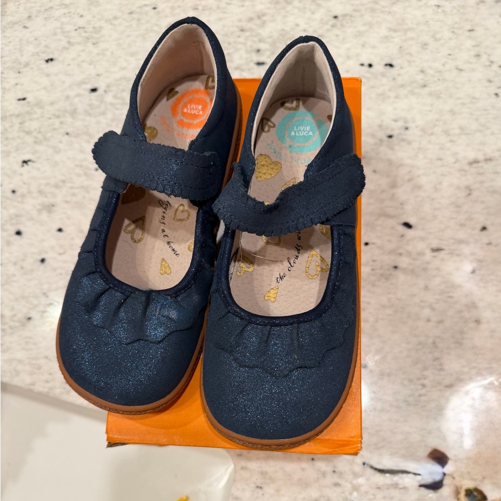 Livie & Luca Sparkle Navy Mary Jane Shoes for Kids